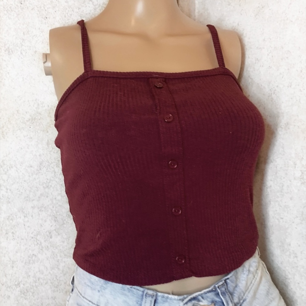 BOZZOLO RED/MAROON CROPPED TANK